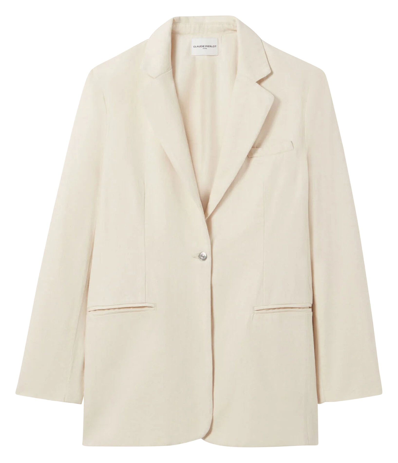 Veste de tailleur droite en coton | Beige