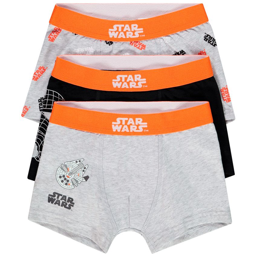 Lot de 3 boxers en coton motif Star Wars - Noir