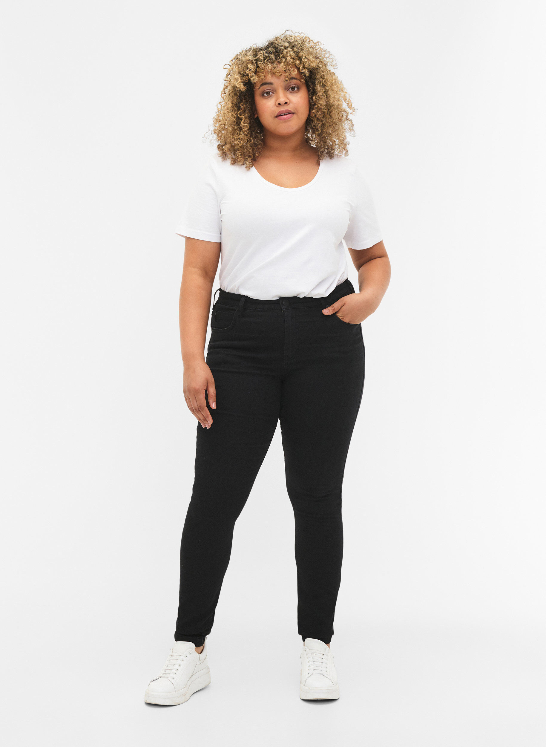 Højtaljede super slim Amy jeans