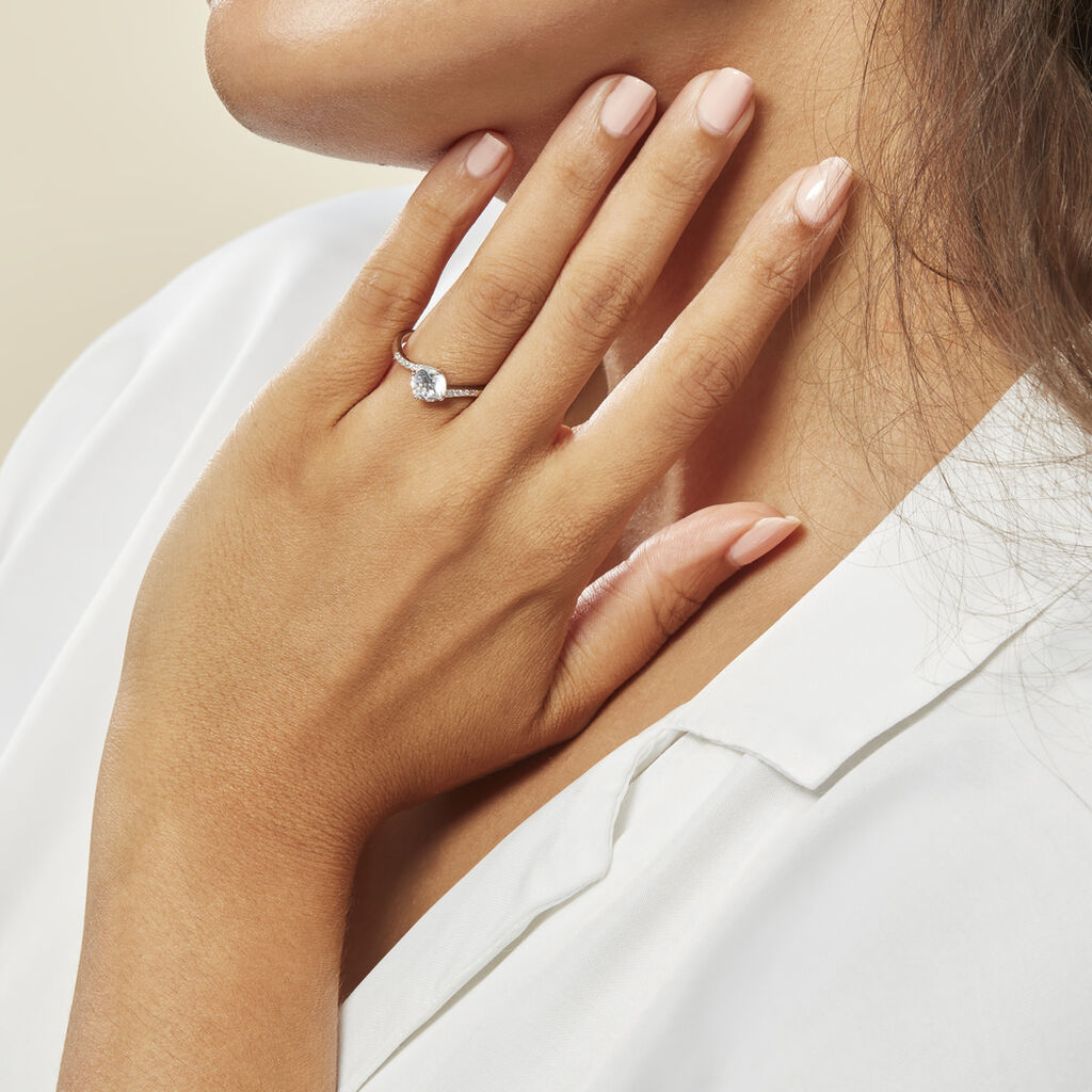 Bague Solitaire Maelane Argent Blanc Oxyde De Zirconium