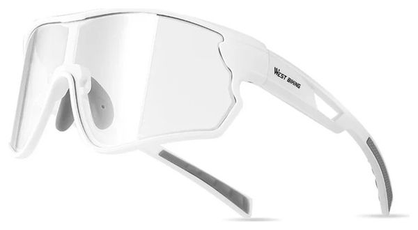 Lunettes de vélo photochromiques anti-vent - blanc