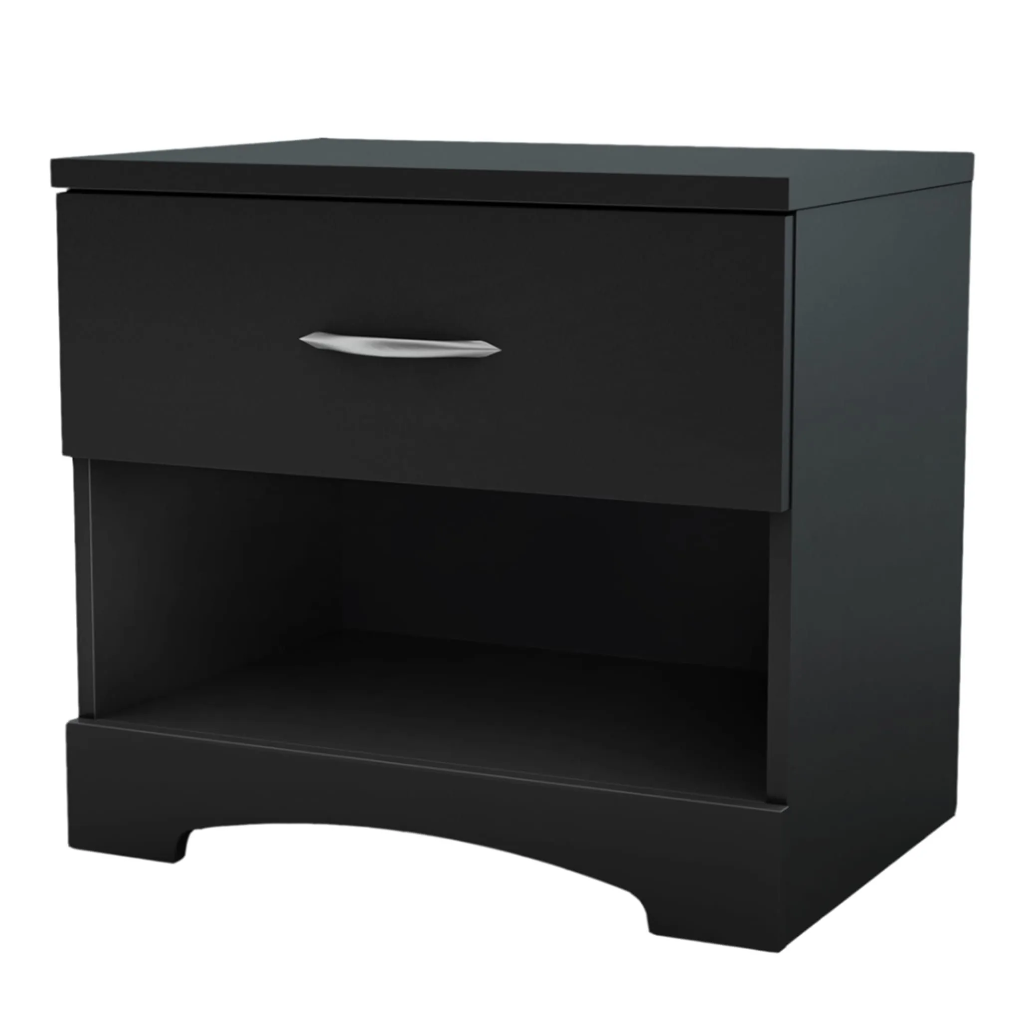 South Shore Table de Nuit 1 Tiroir Step One - Noir Solide