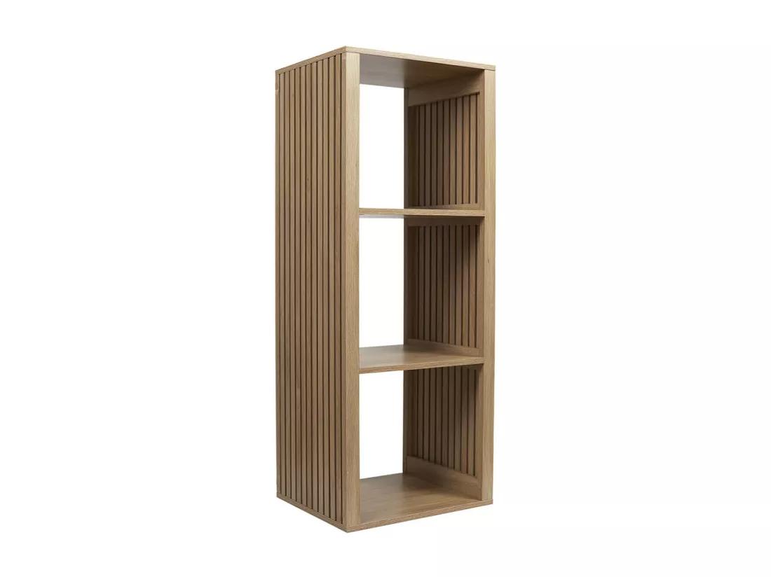 PAJAN - Rangement 3 Cases Effet Bois avec Tasseaux