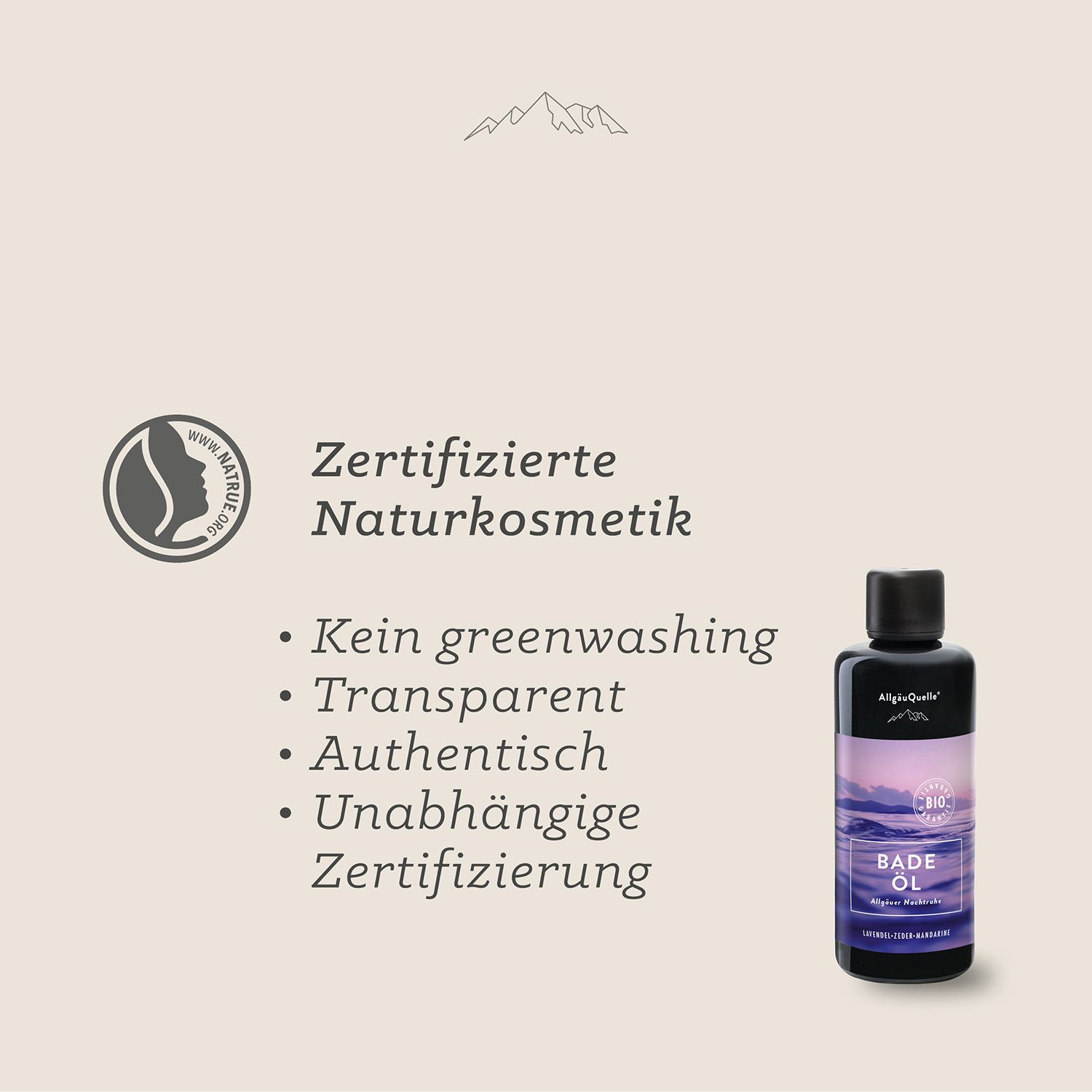 Allgäuquelle Bio Badeöl Badezusatz Nachtruhe Badeduft Lavendel