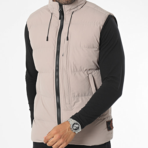 Doudoune Sans Manches Beige