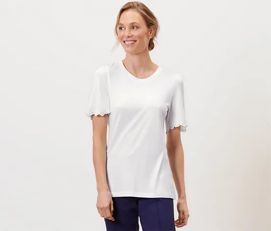 Shirt mit Raffung, weiß