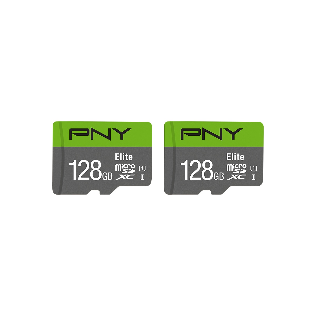 PNY Elite MicroSD-kort 128 GB (2-pakning)