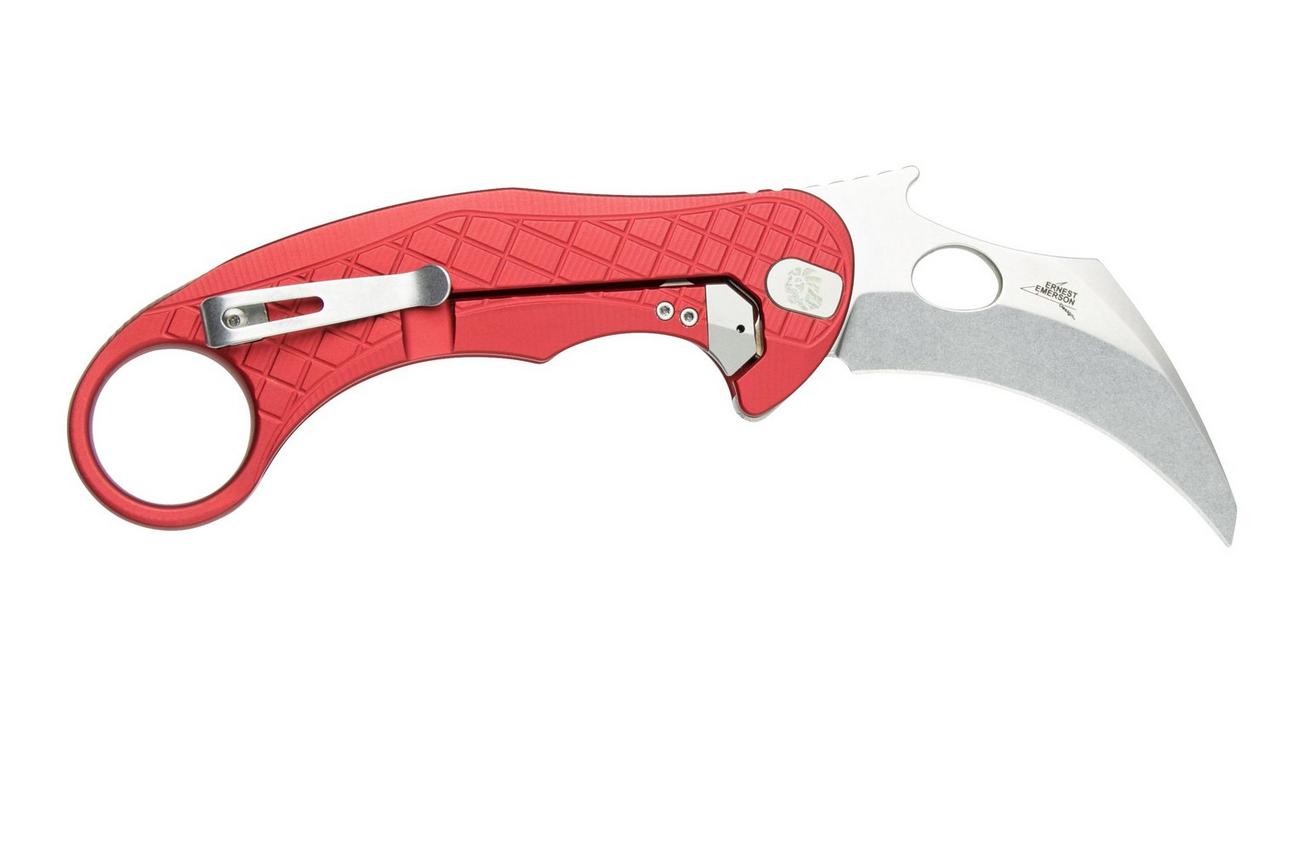 LionSteel L.E.One LE1-A-RS MagnaCut, Satin, Red Aluminium, Karambit zakmes