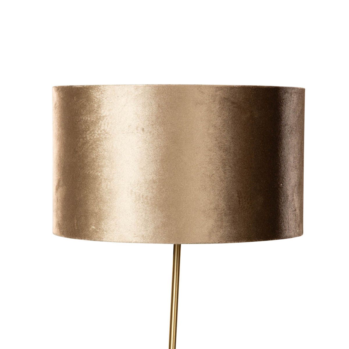 Tafellamp messing met velours kap bruin 35cm - Kaso