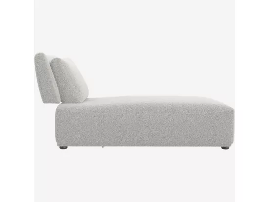 HABITAT - Méridienne en tissu bouclette avec dossier avance-recule - Gris perle - Rudolf