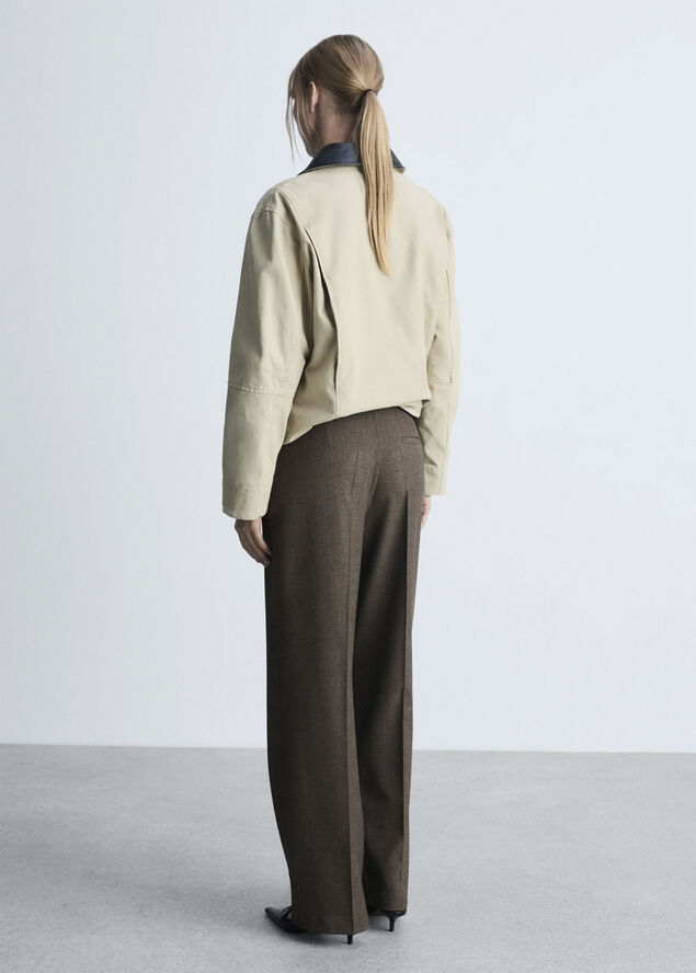 MANGO Flowy straight-fit trousers Brown