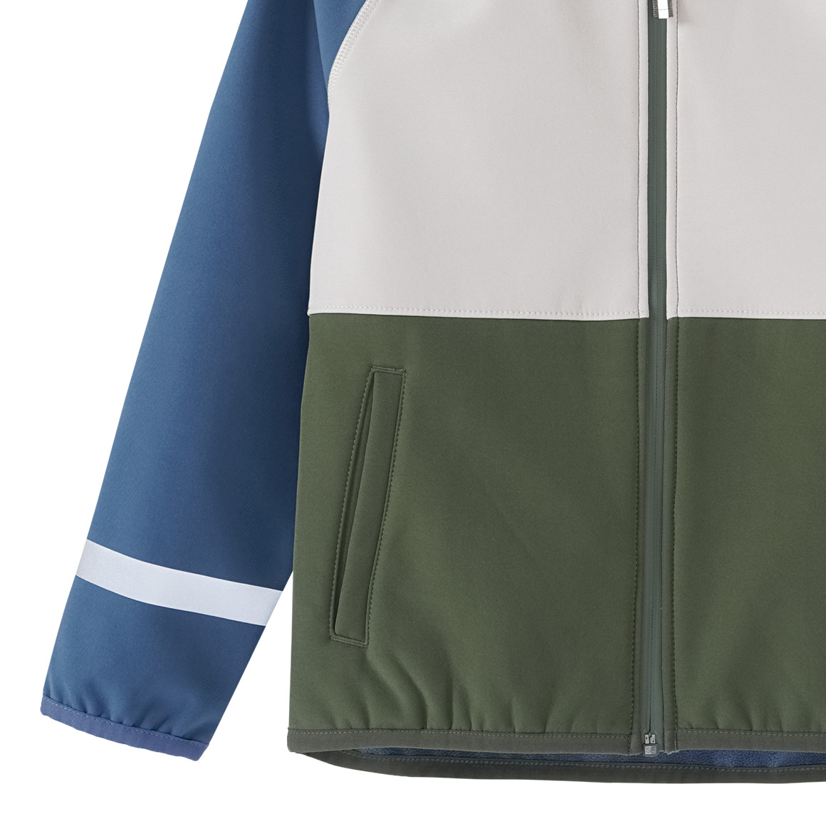 Yigga Jungen Softshelljacke im Colourblocking-Look blau / beige / oliv