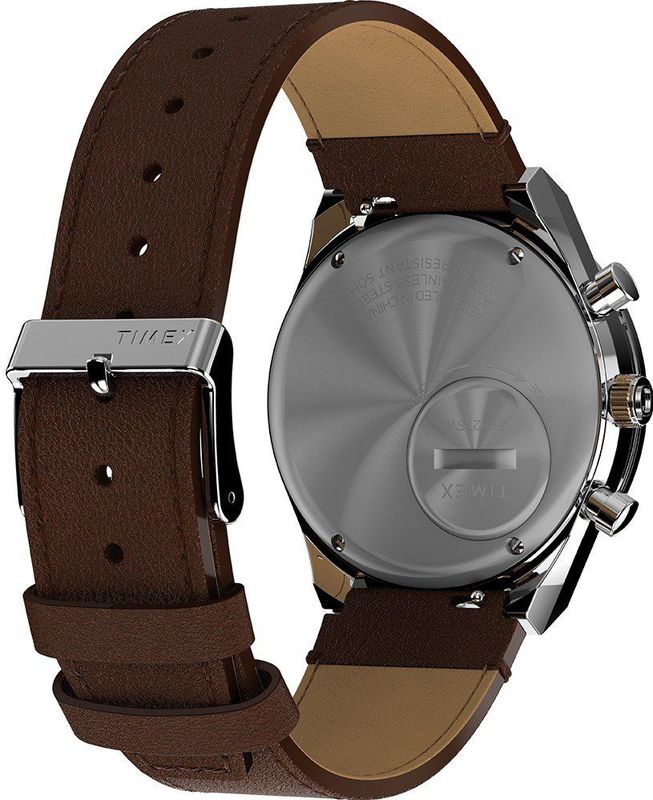 Timex - Q Timex - Chronograaf Horloge - Bruin - 40 mm - Waterdicht 5 bar