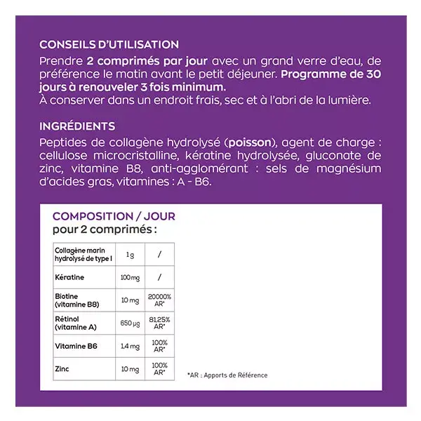 Granions Complexe Peau Cheveux Ongles Boite de 60 comprimés