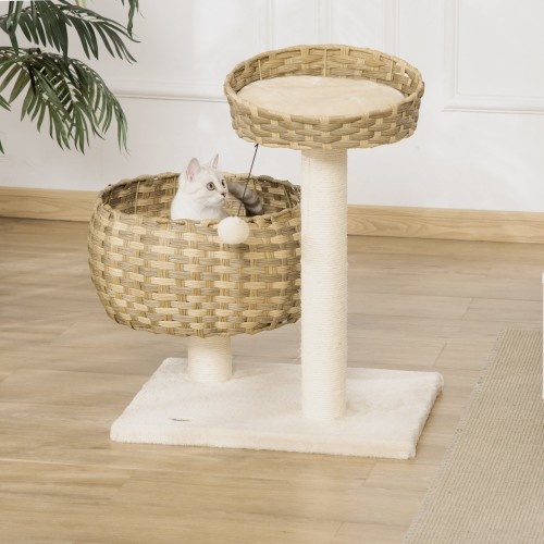 Árvore para gatos PawHut tamanho médio com cama superior