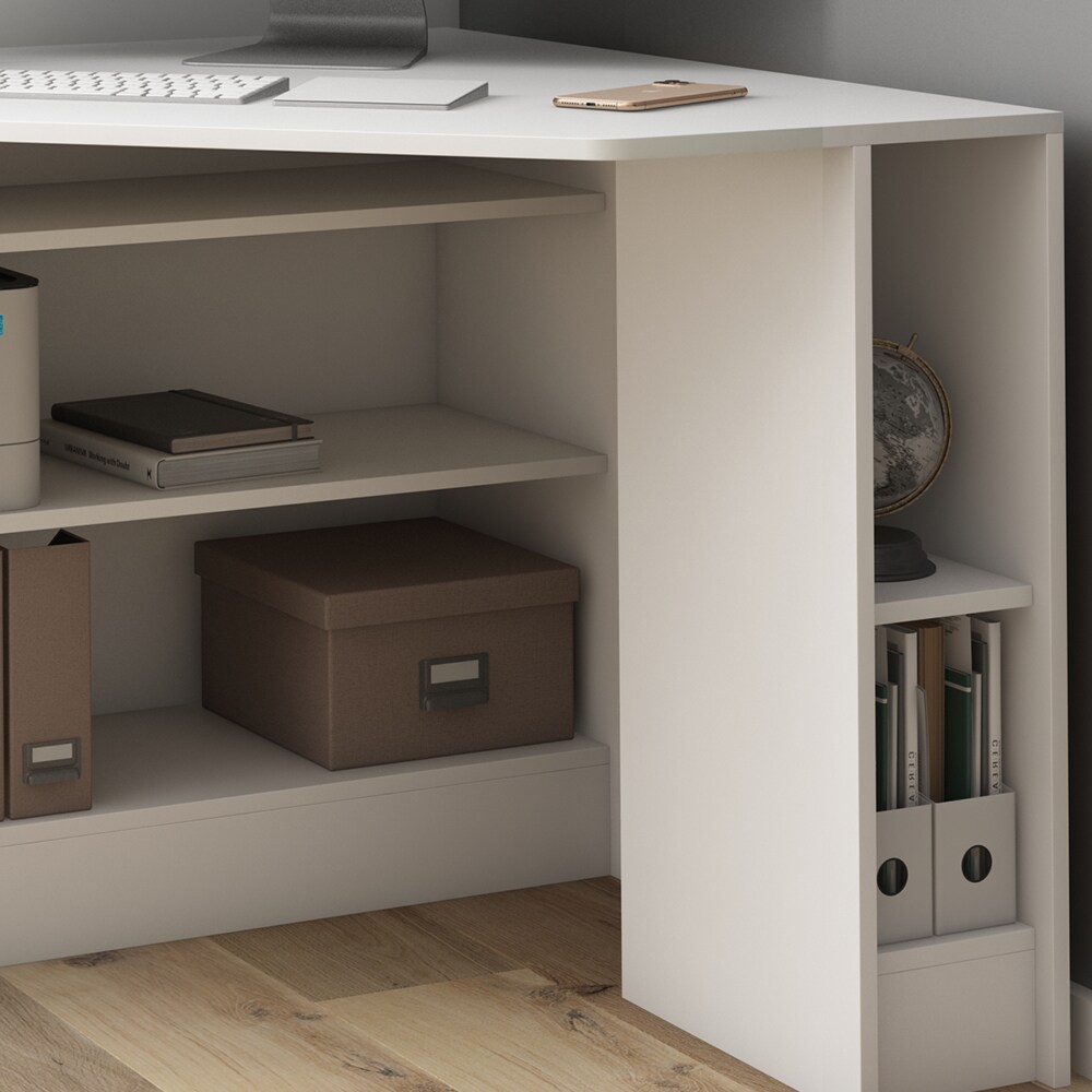 Vicco Eckschreibtisch Schreibtisch Bürotisch Alvaro 94x94cm weiß Computertisch