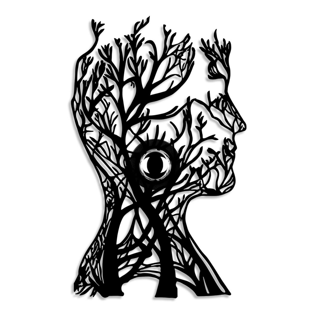 Sheen Applique murale Tree Man noire - 30x48x9 cm