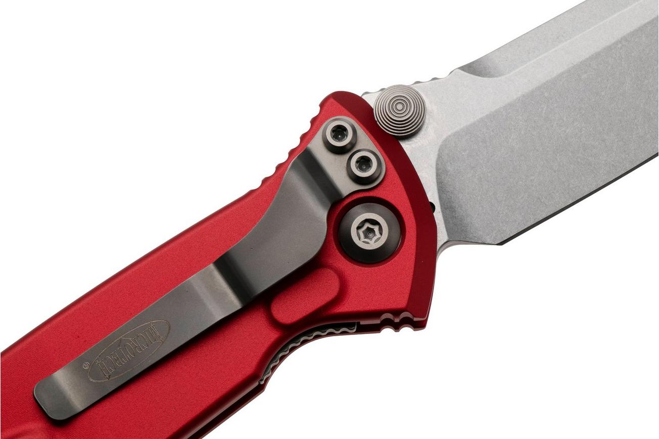 Microtech Socom Elite 160-10RD, Stonewashed M390 Clippoint, Red Aluminum zakmes