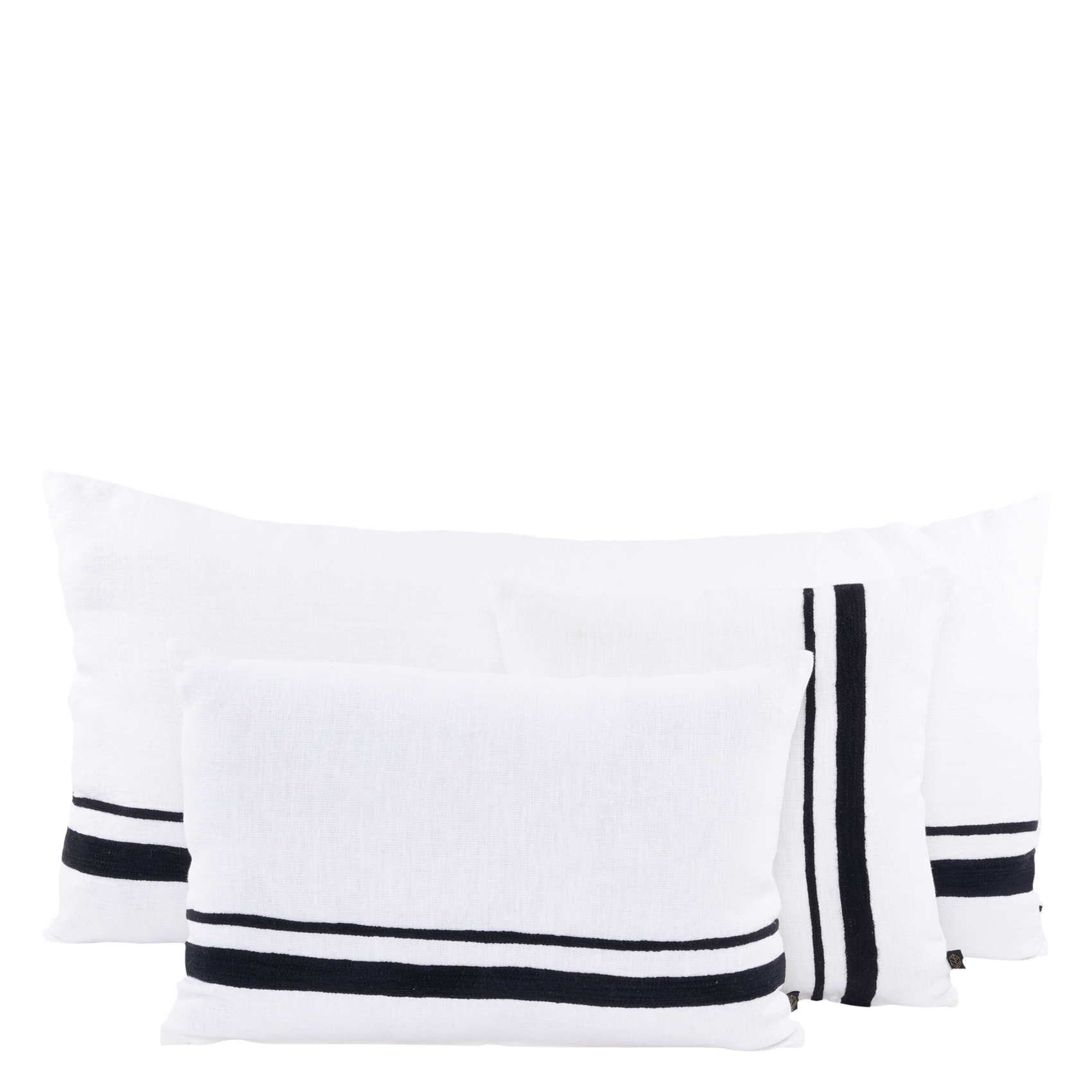 MALAGA - Housse de coussin imprimée en lin | Noir