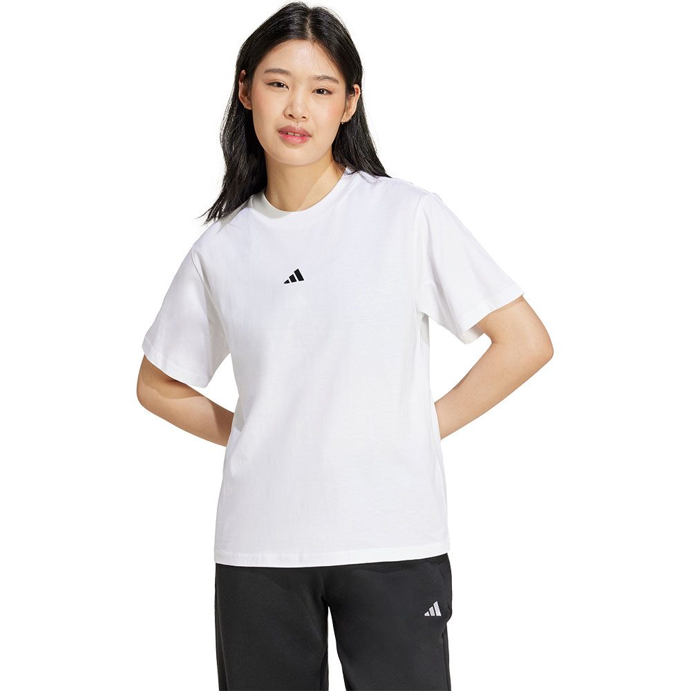 adidas Essentials Small Logo Cotton T-Shirt Damen white