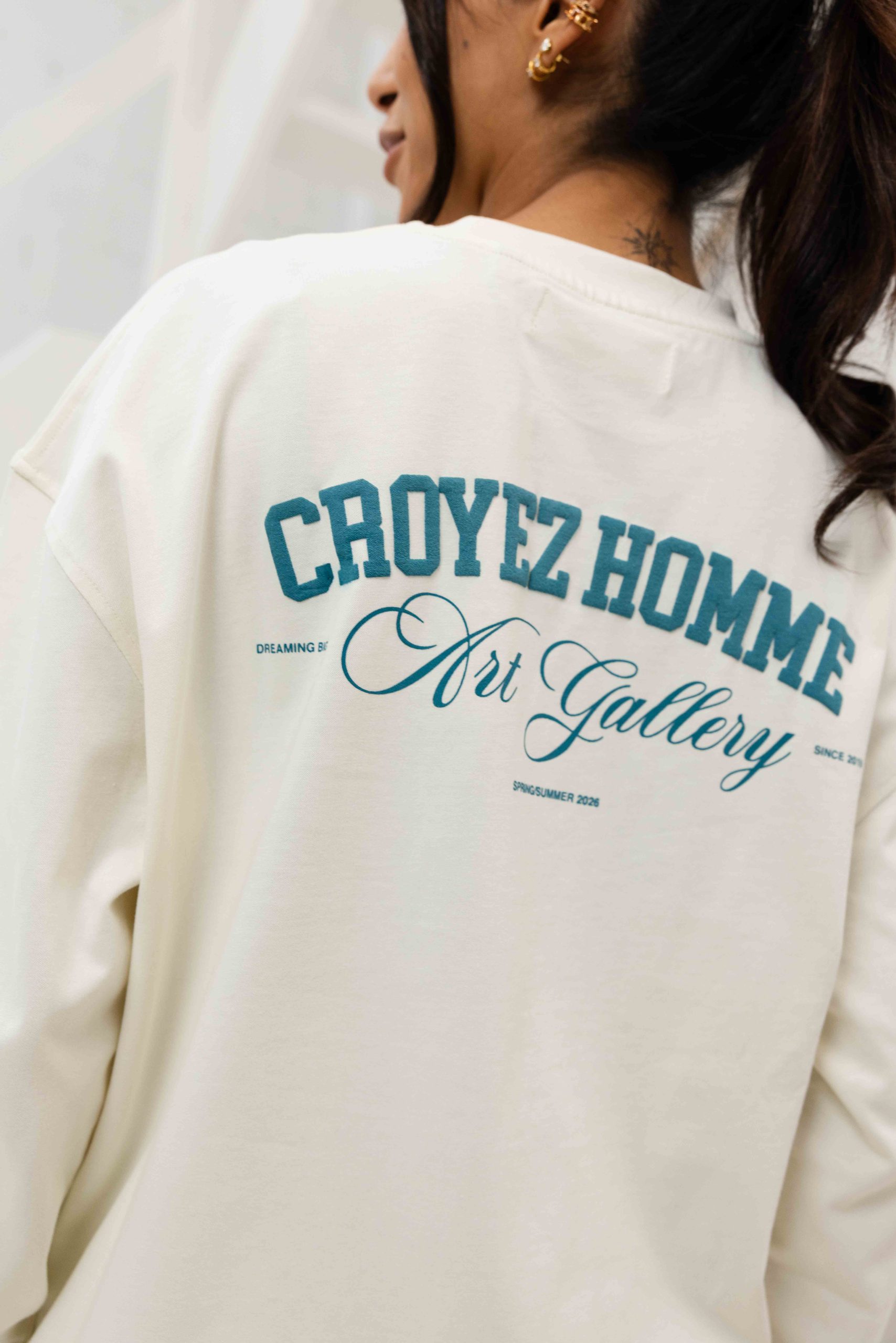 Croyez Art Gallery Longsleeve Dames Gebroken Wit