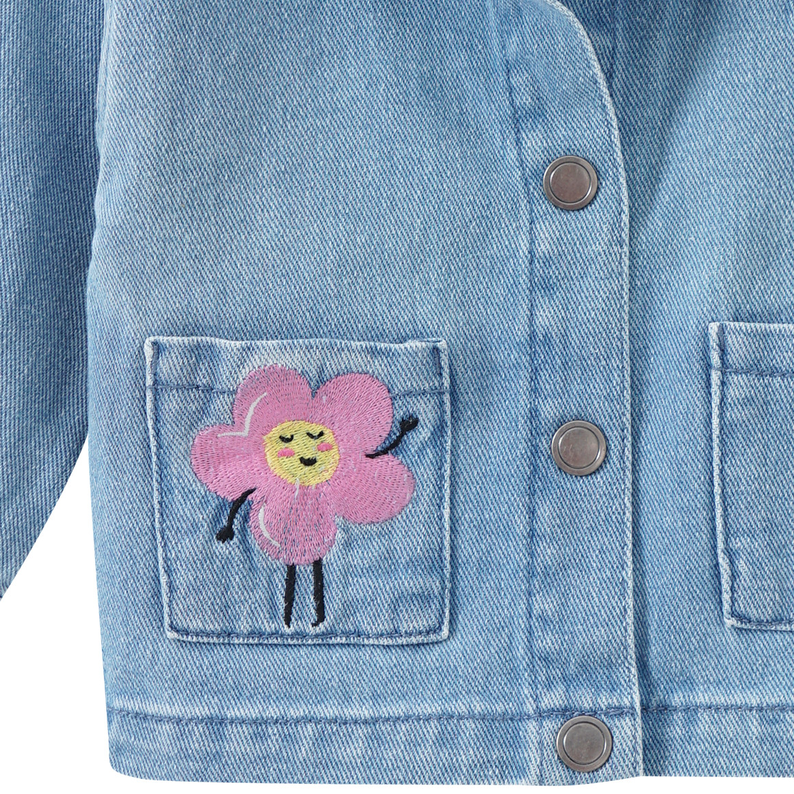 Topomini Baby Jeansjacke mit Stickereien hellblau