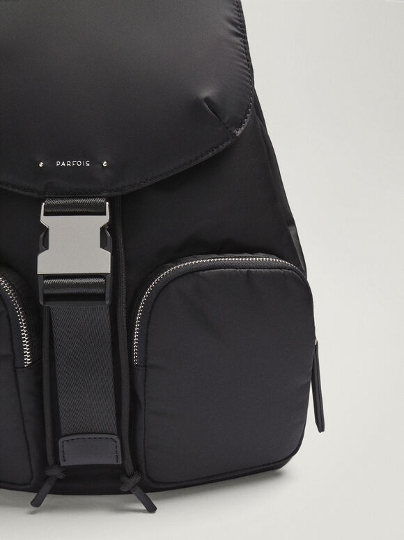 Mochila de nylon - Preta