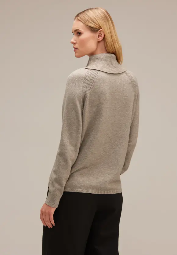 Pullover mit Rollkragen - bleached sand melange