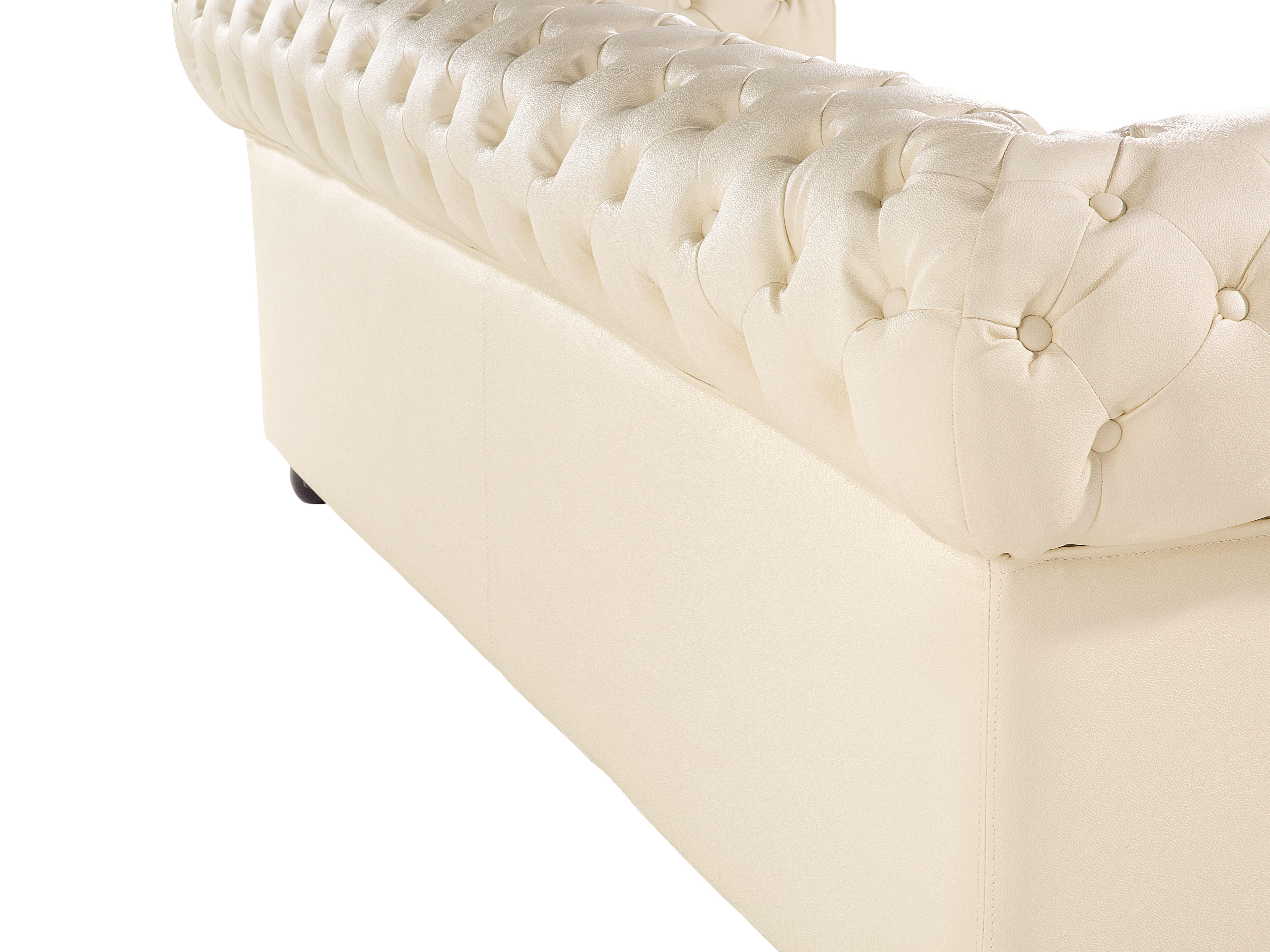 Bankenset 4-zits CHESTERFIELD Leer Lichtbeige