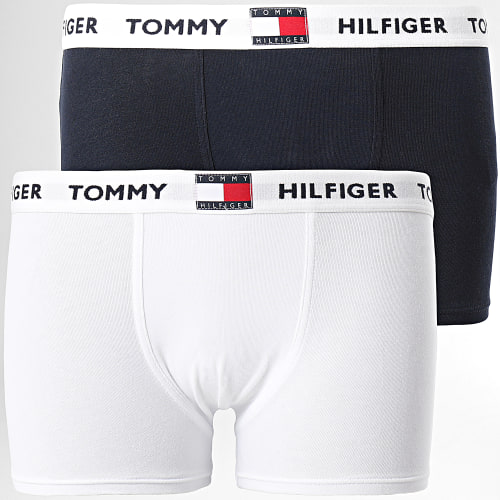 Lot De 2 Boxers Enfant 0289 Blanc Bleu Marine