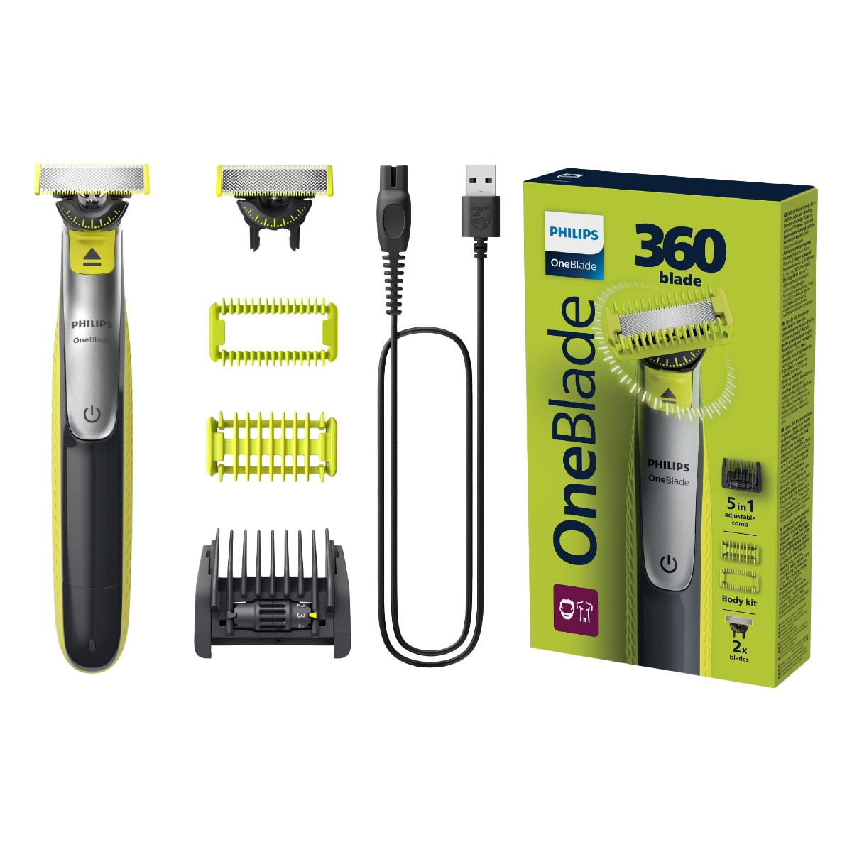 Philips OneBlade 360 skjegg- og kroppstrimmer QP2834/23
