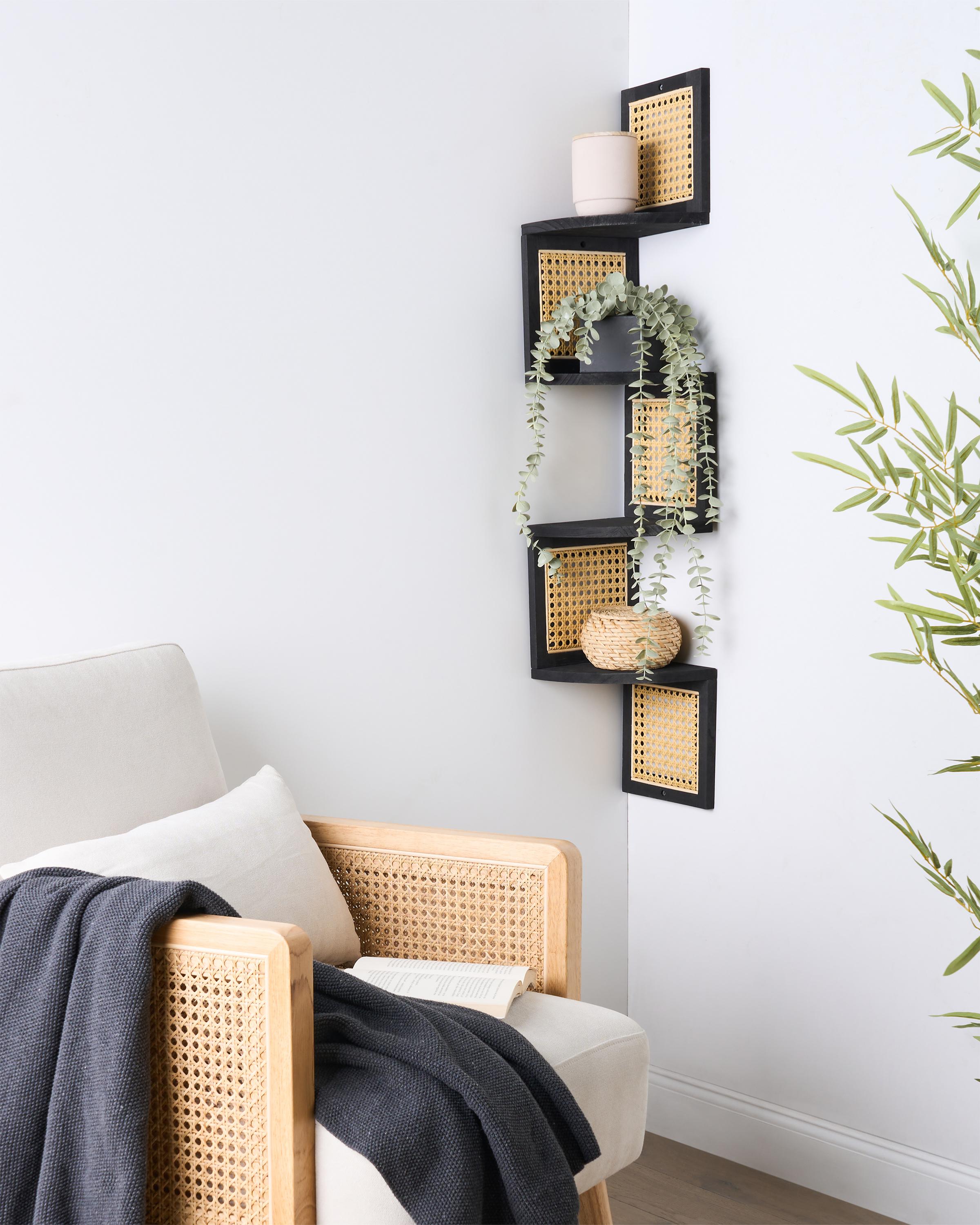 Opbergkast met 4 planken ALDER Paulowniahout 101 cm Zwart