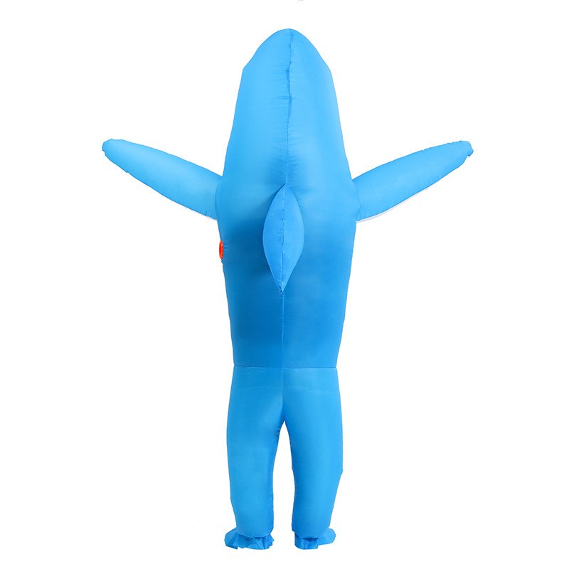 (170-180cm) Fasnachts Erwachsenen Kostüm Aufblasbarer Hai Verkleidung für Motto Partys / Halloween (Batteriebetrieben) - Blau