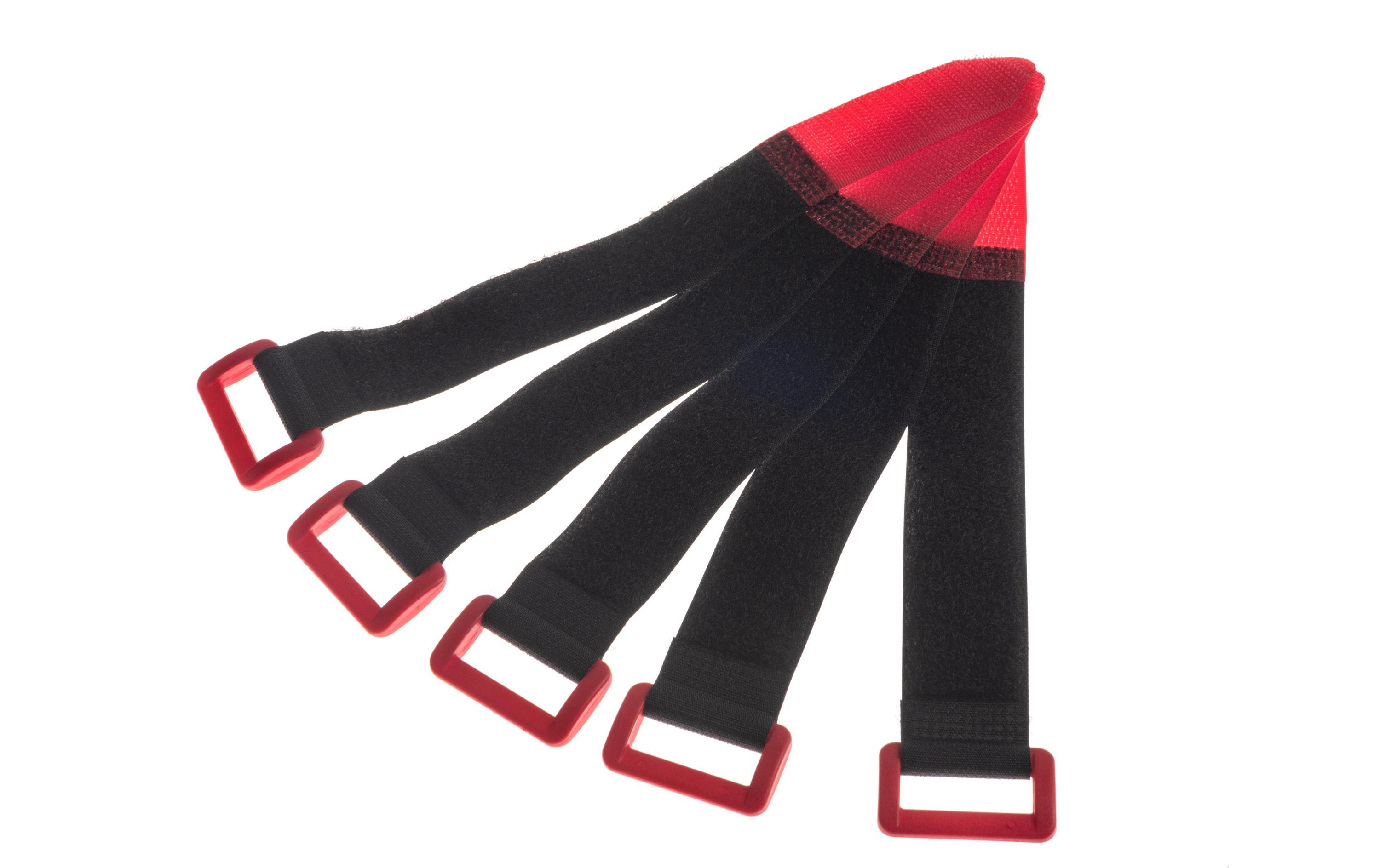 Schlaufenband FAST-VSTRAP 25 x 195 mm, Schwarz/RotKlettverschlussgurt