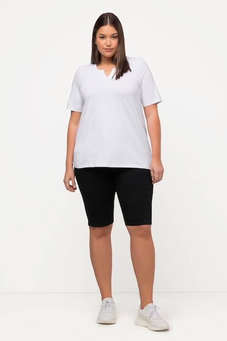 T-Shirt, A-Linie, Tunika-Ausschnitt, Halbarm