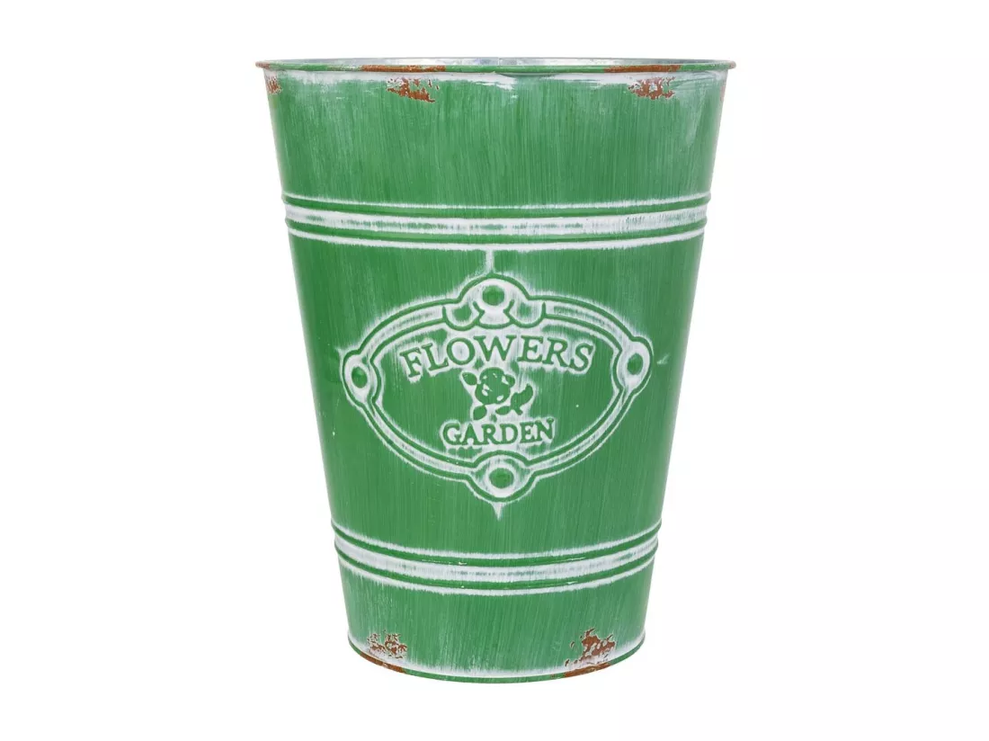Vase en métal vert d20.5x25h b:13