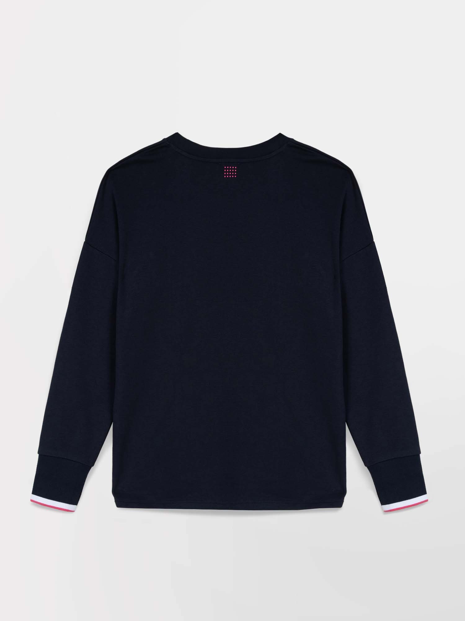 Sweat Femme Molleton Print Perroquet Marine