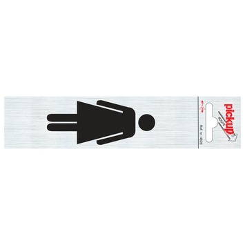 Pickup Alu deurbordje dames symbool 165x44 mm