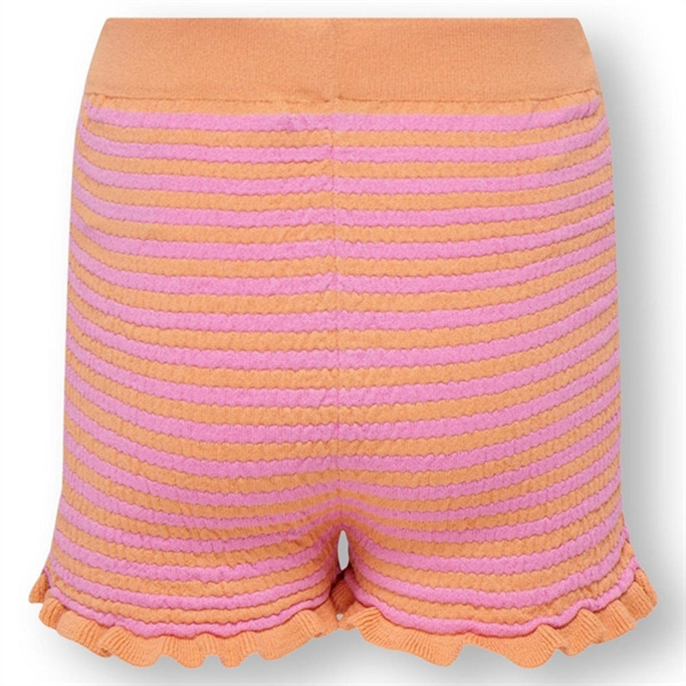 Orange Chiffon Sally Crepe Shorts