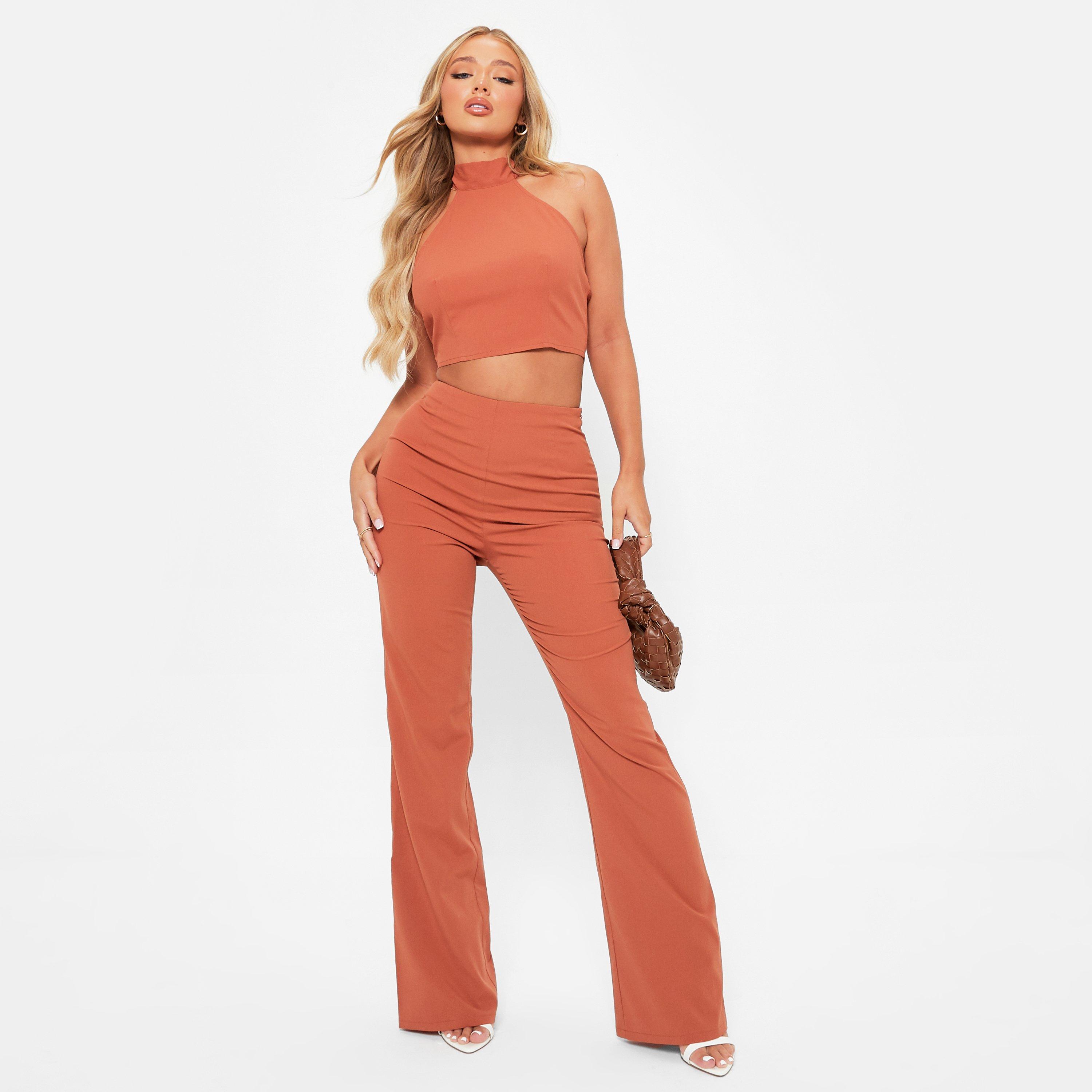 I Saw It First ISAWITFIRST Textured Halterneck Crop Top Co Ord