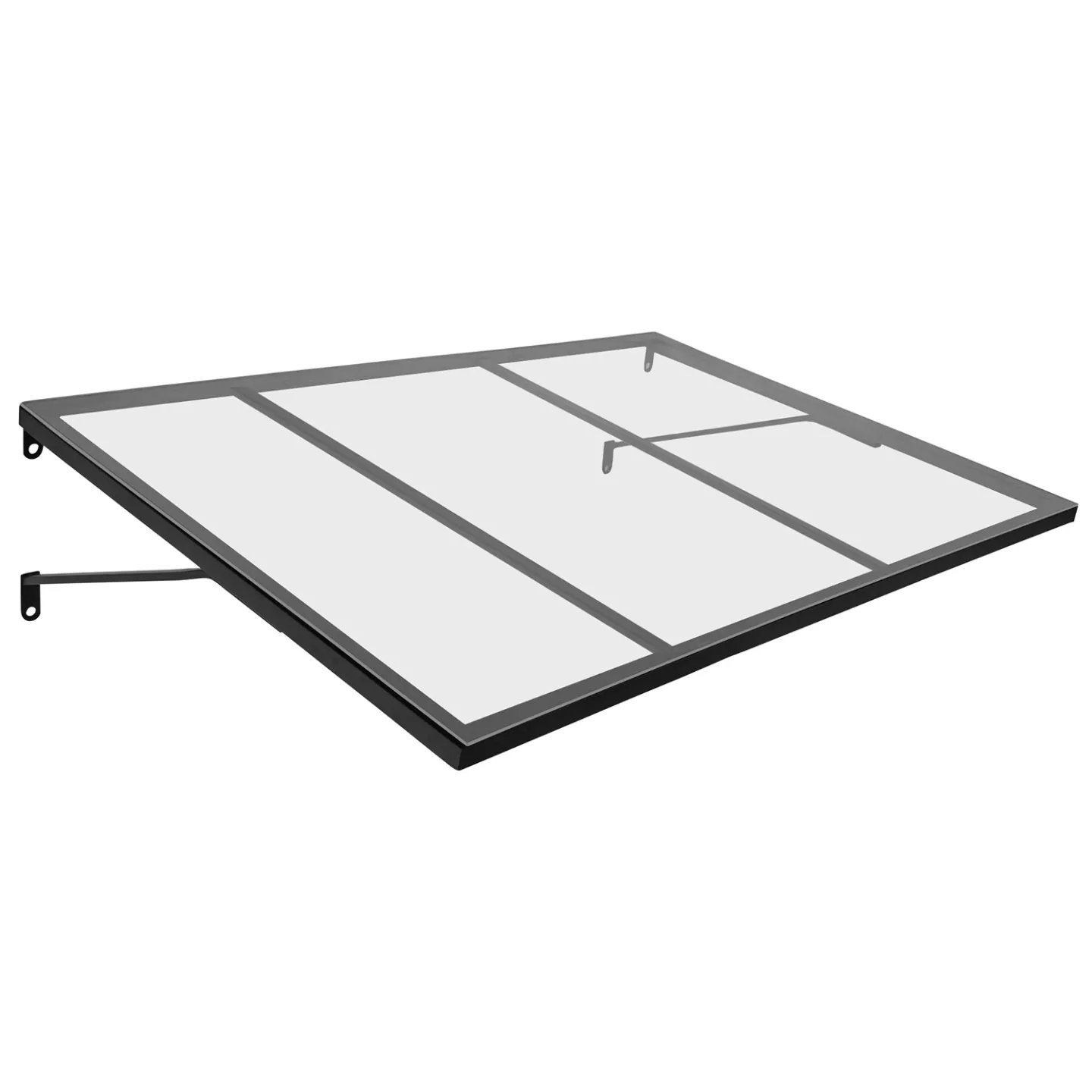 Auvent de porte marquise d'entrée JOSY noir 80 x 113 CM verrière