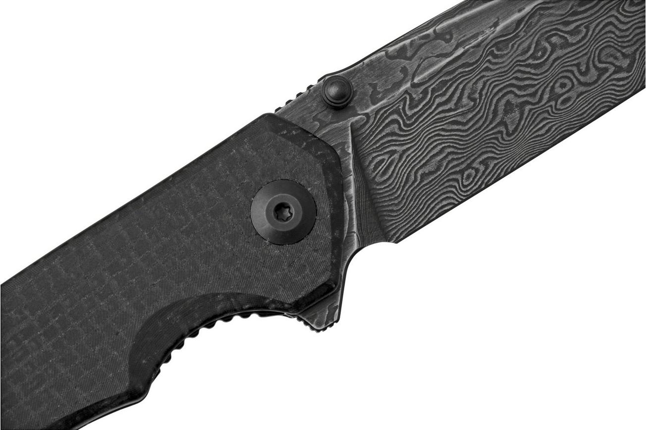 Civivi Brazen C2023DS-1 Damascus Droppoint, Black Coarse Micarta zakmes