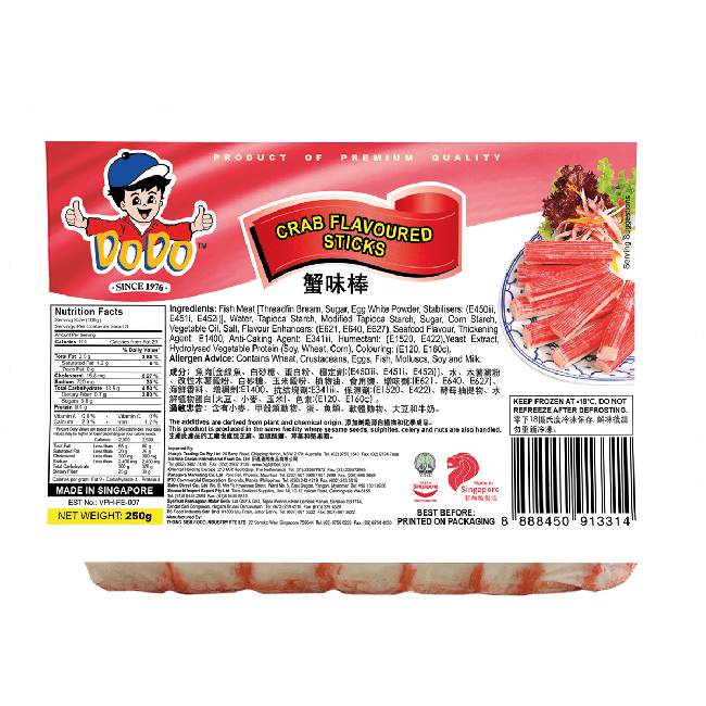 Do Do Bevroren Sticks Met Krab Smaak (Surimi) 250g