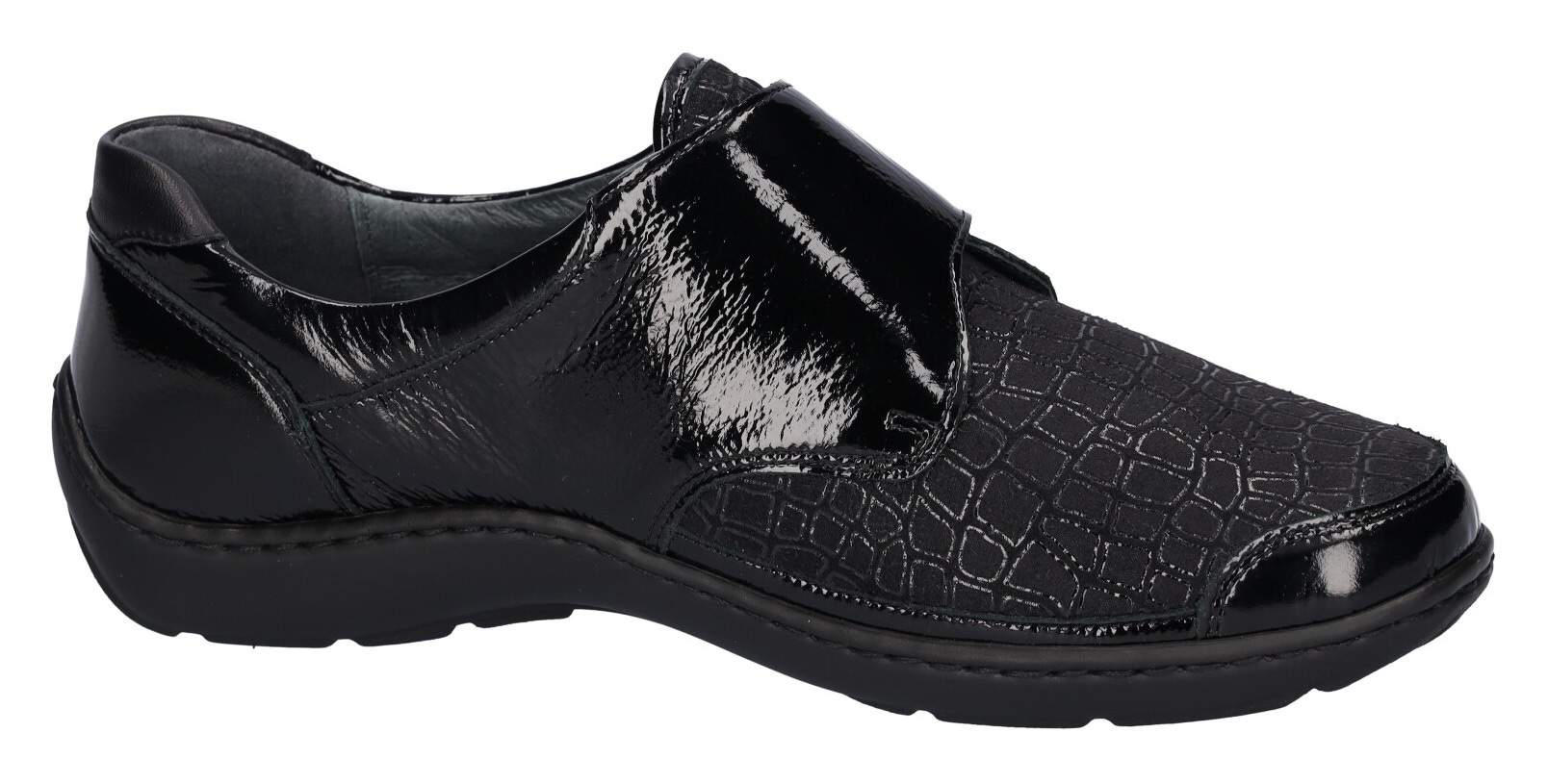 Waldläufer Klettschuh »HENNI-Soft«  , Bequemschuh, Komfortschuh in Lack-Optik, Weite H = sehr weit