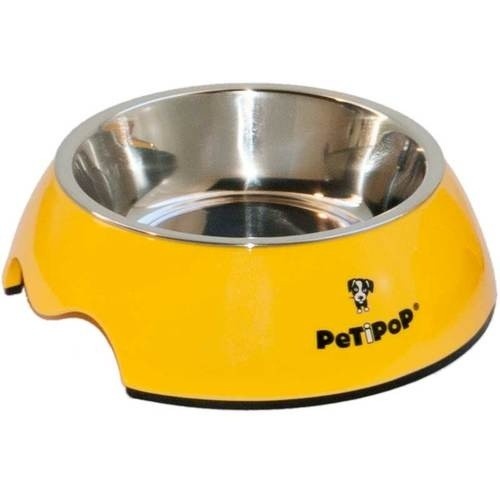 Alimentador para cães Petipop em melamina amarela