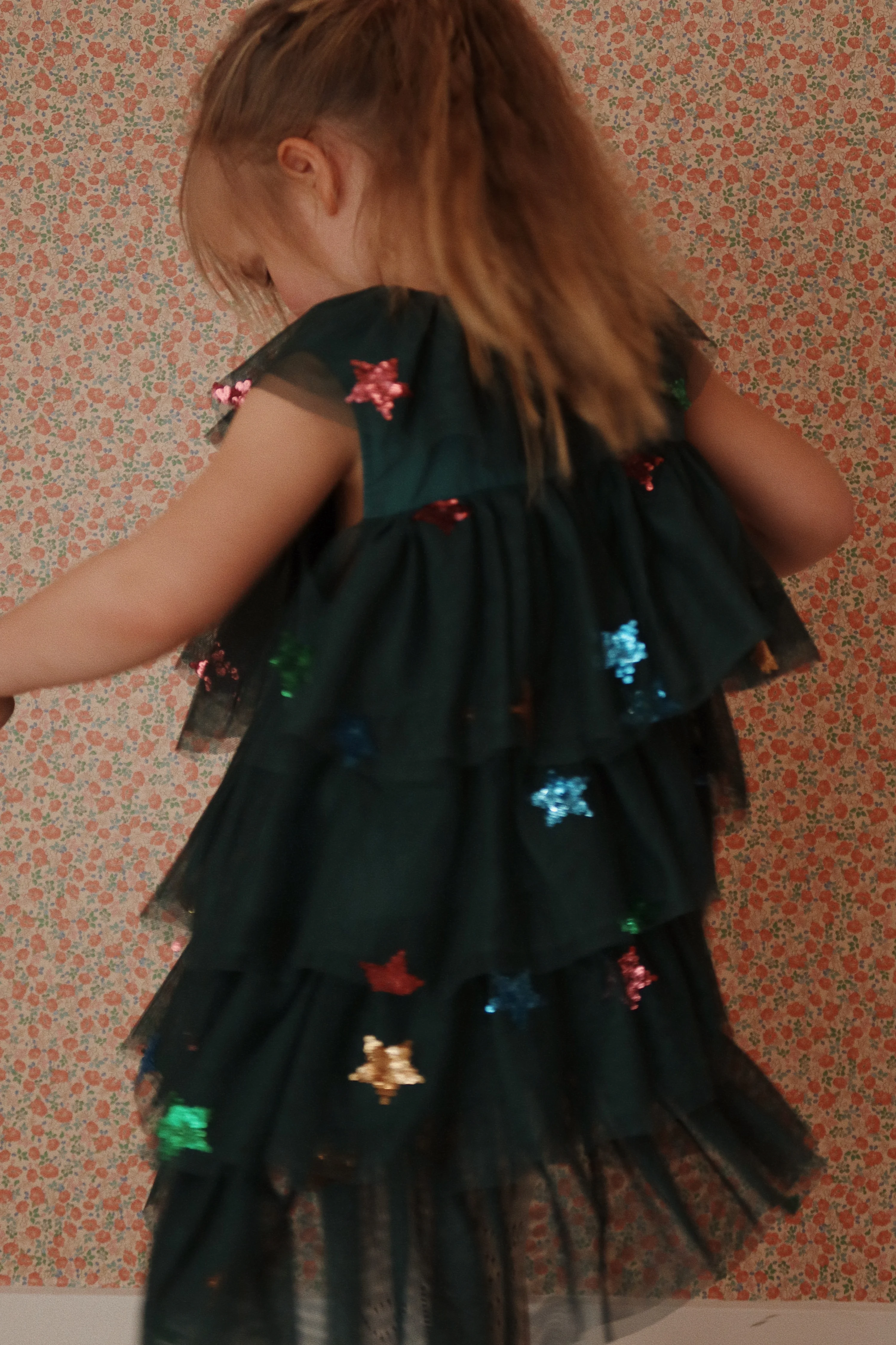 Yvonne christmas kjole - hunter green - 12M