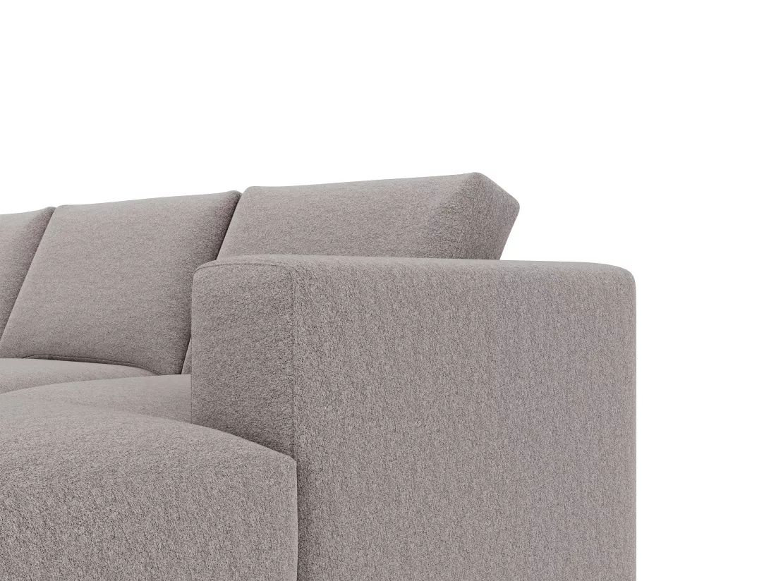 Canapé d'angle droit panoramique en tissu beige MESETA