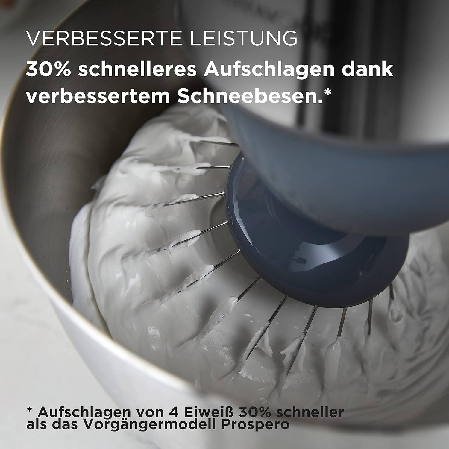 Kenwood Küchenmaschine Prospero+ KHC29.A0SI mit 4,3 L Edelstahlschüssel, inkl. Schneebesen, K-Teigbesen, Knethaken & Spritzschutz, Speisen für bis zu 6 Personen, 1000 W, kompaktes Design, Silber