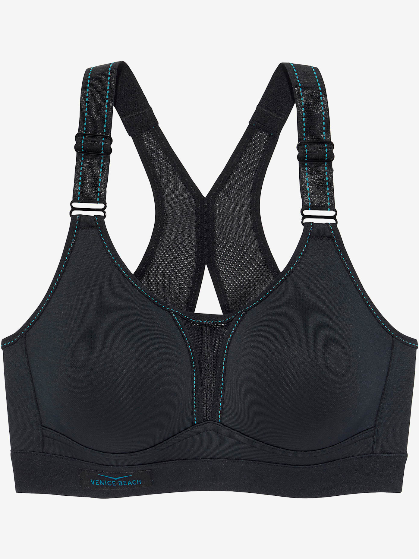 Soutien-gorge de sport, bonnets préformés sans couture et dos rayé sportif