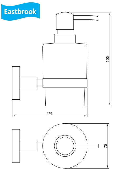 Eastbrook Genoa messing zeepdispenser glas chroom